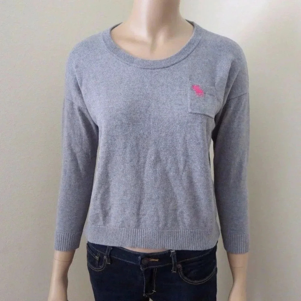 Abercrombie Cropped Sweater Size Small Top Gray